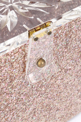 Vintage Confetti Lucite Box Bag closure closeup @recessla