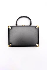 Black Leather Box Bag by Delill flat @ recess LA