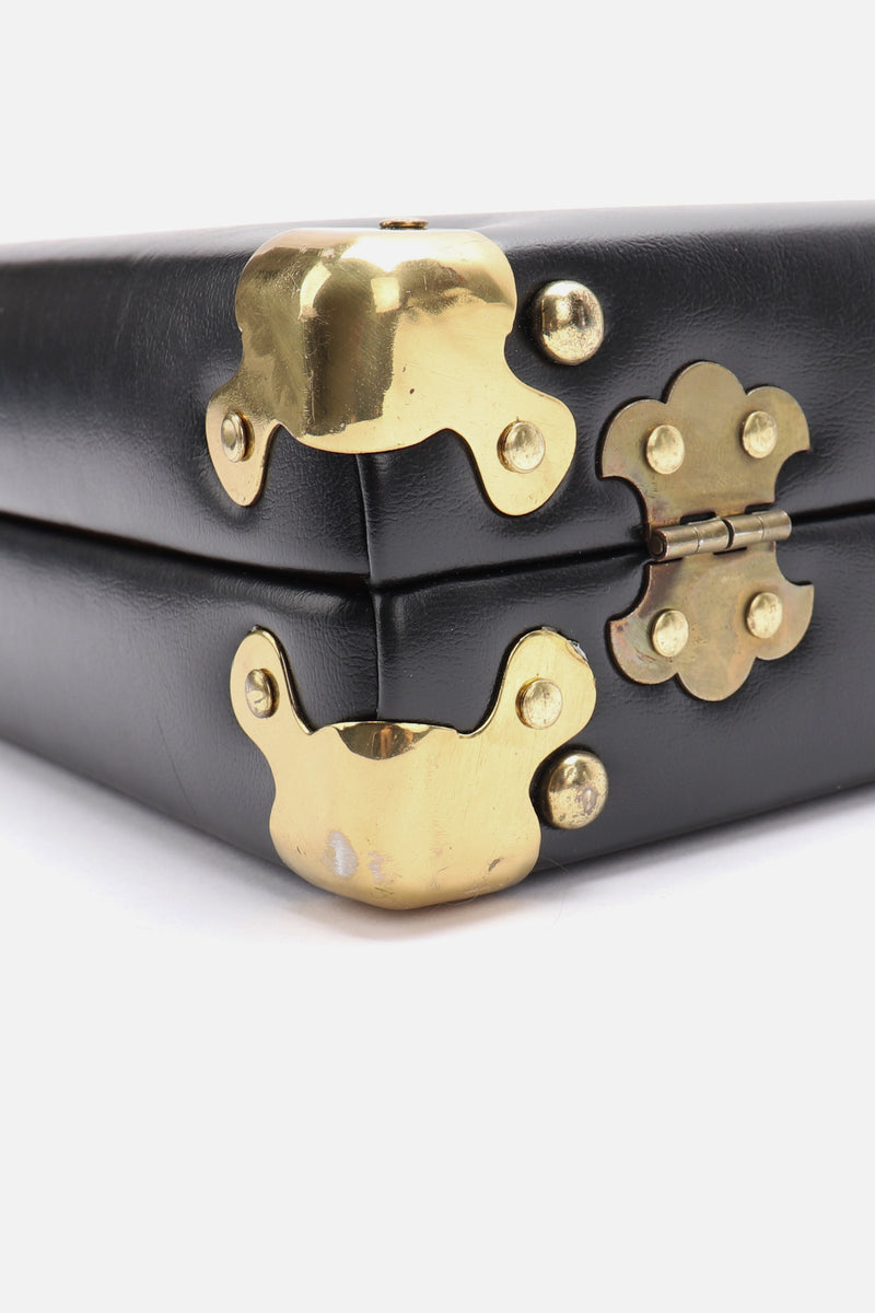 Black Leather Box Bag by Delill scuffs @ recess LA