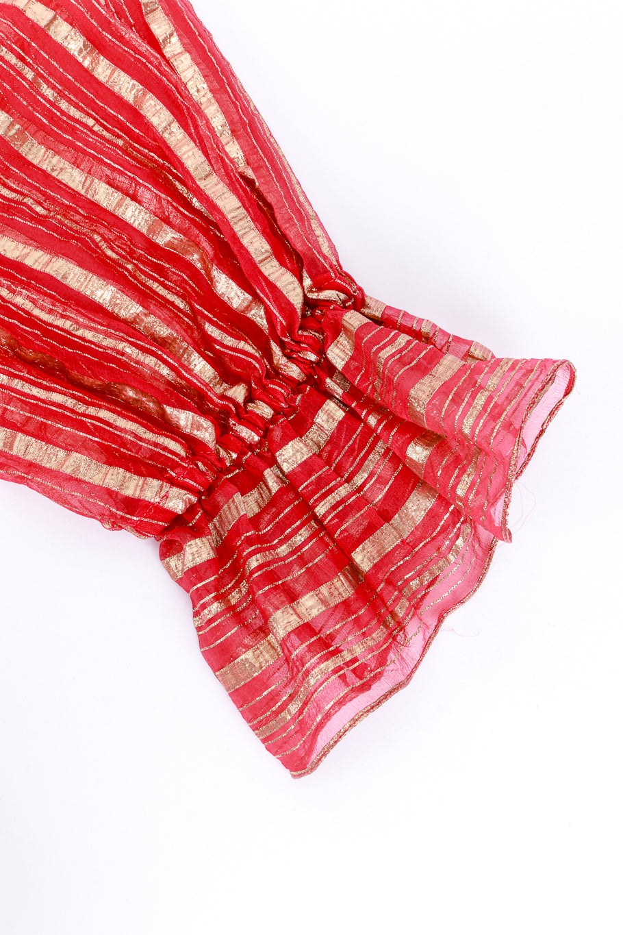 Vintage Diane Dickinson Lamé Striped Maxi Dress cuff detail @RECESS LA