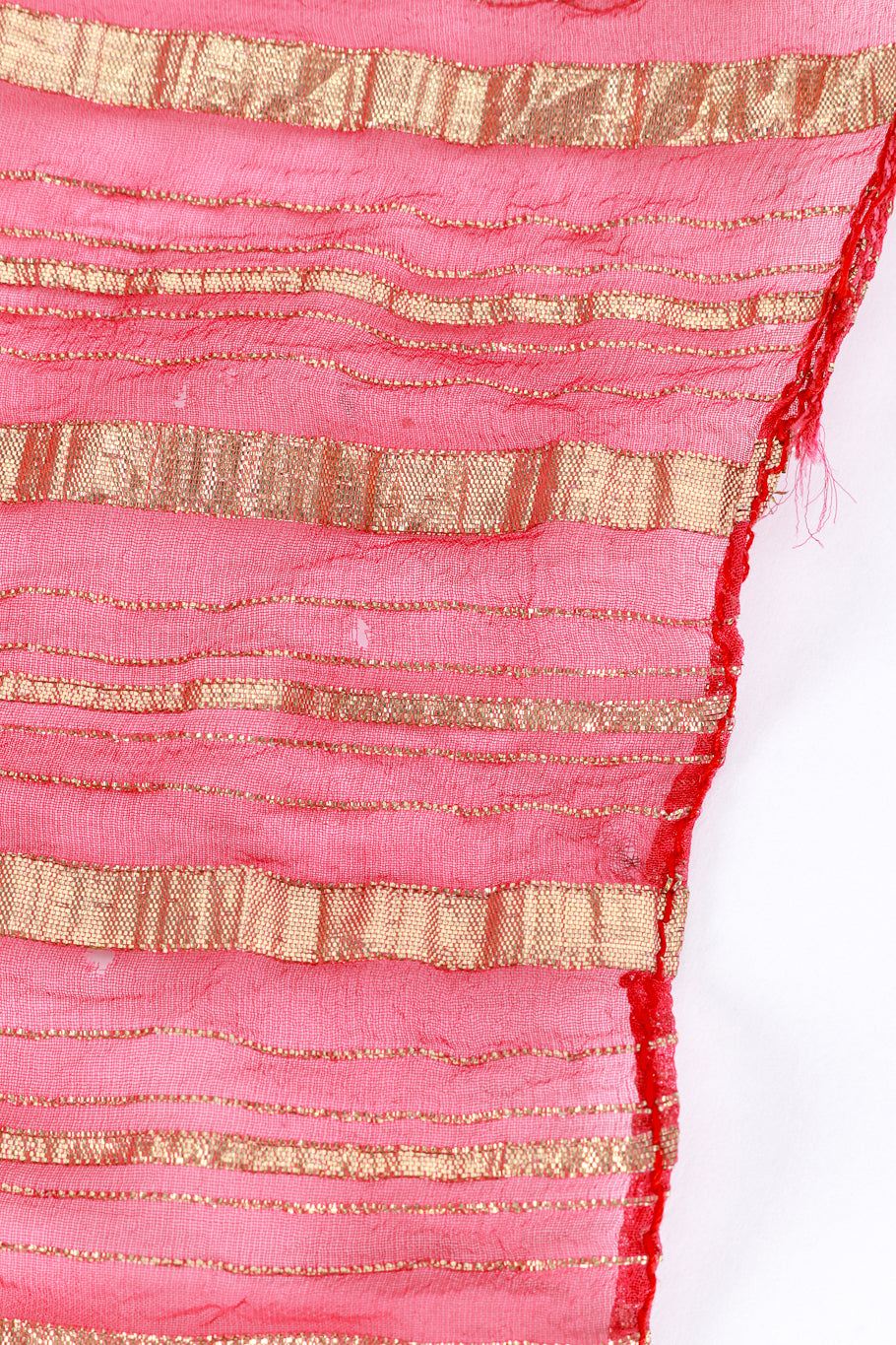 Vintage Diane Dickinson Lamé Striped Maxi Dress damage detail @RECESS LA