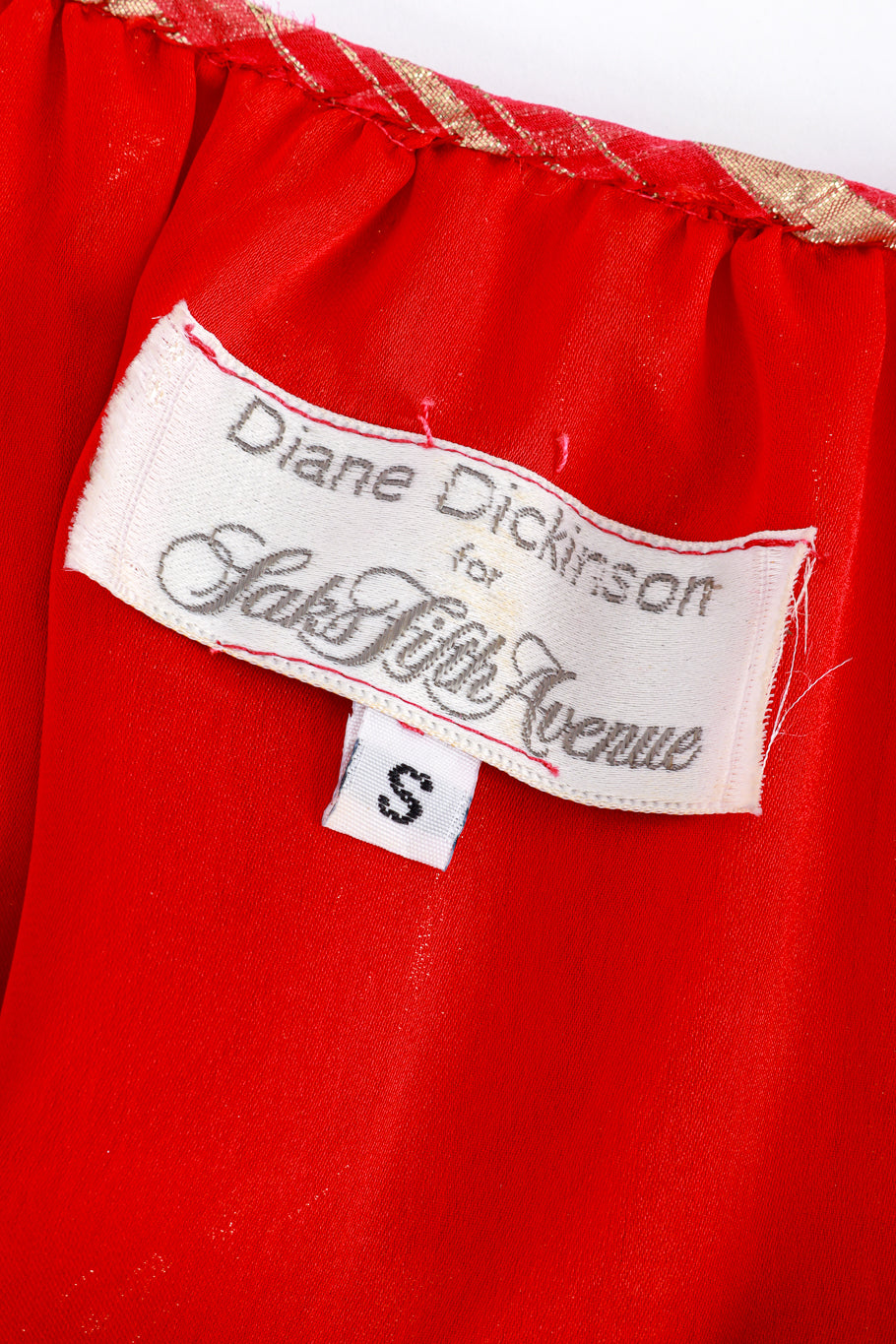 Vintage Diane Dickinson Lamé Striped Maxi Dress label detail @RECESS LA