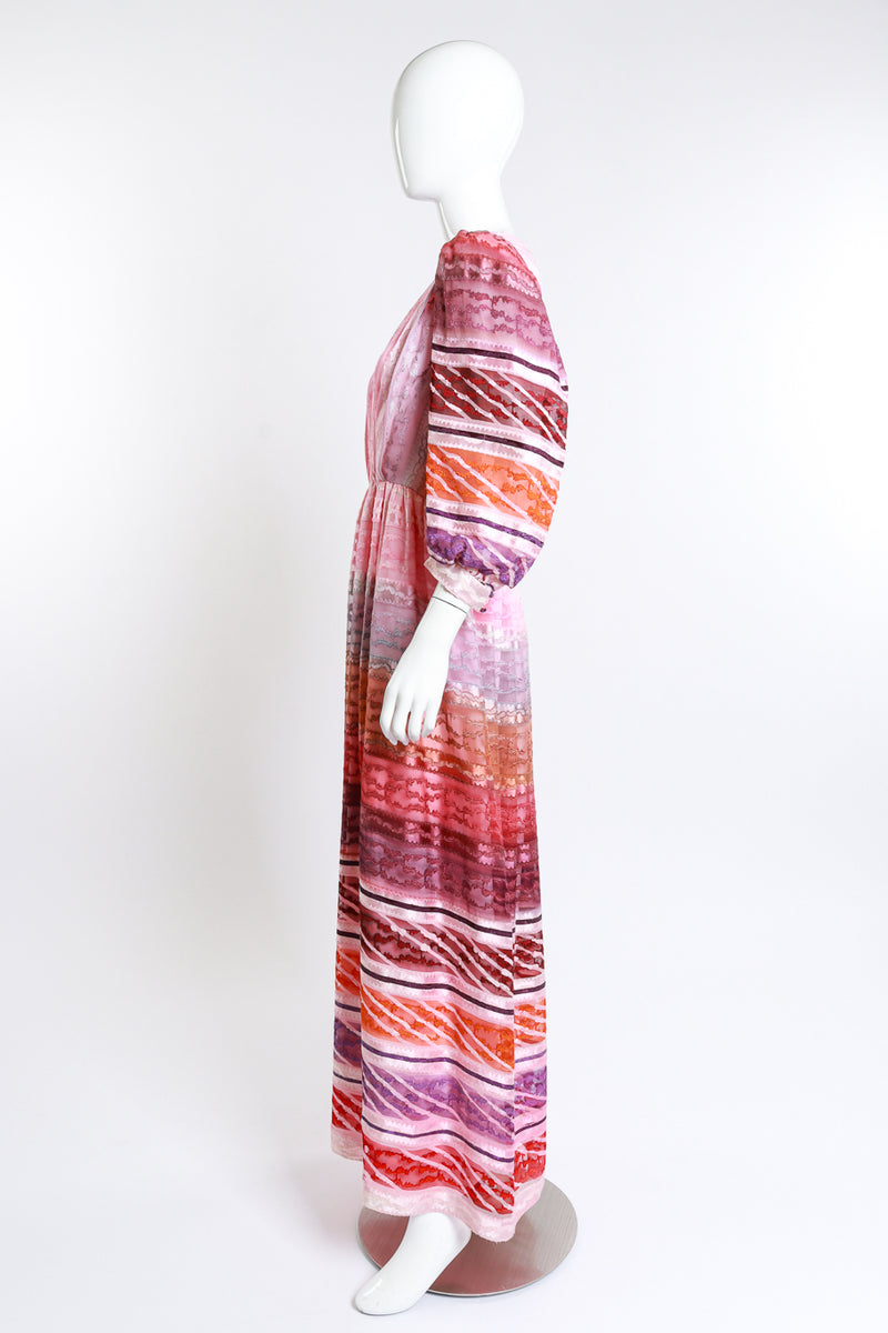 Diane Dickinson Paisley Stripe Dress mannequin side @RECESS LA