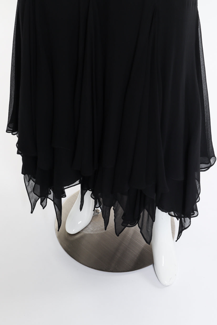 Vintage Diane Freis Shirred Velvet Burnout Dress hem on mannequin @recess la