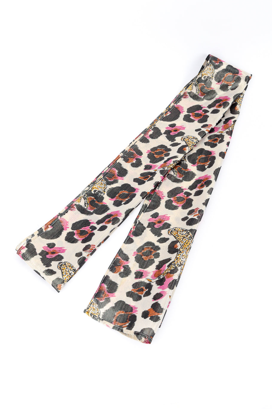 Vintage Diane Freis Metallic Animal Cheetah Dress sash @recess la