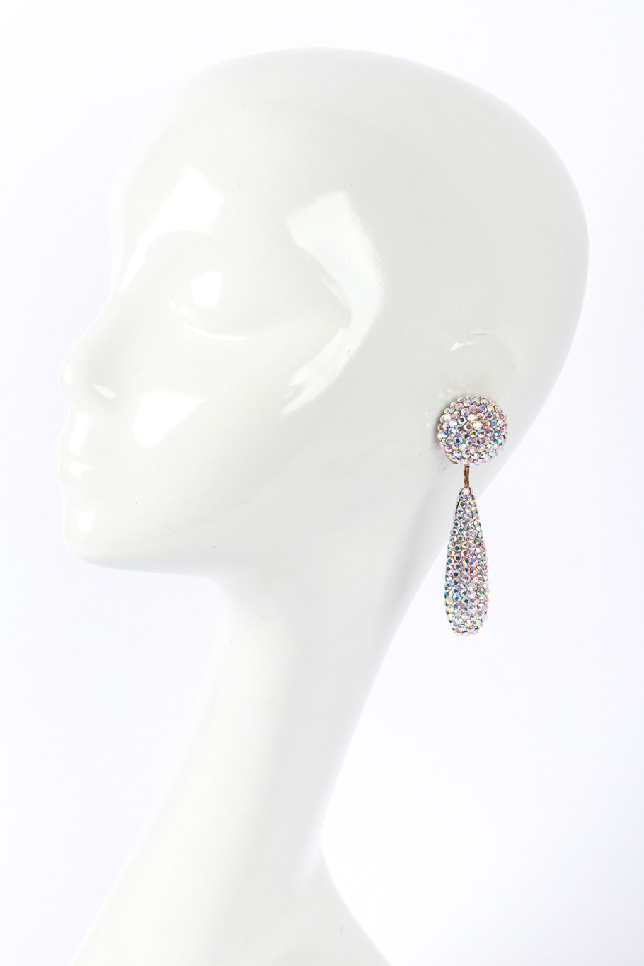 Vintage Diane Lauren Crystal Drop Earrings on mannequin @recessla