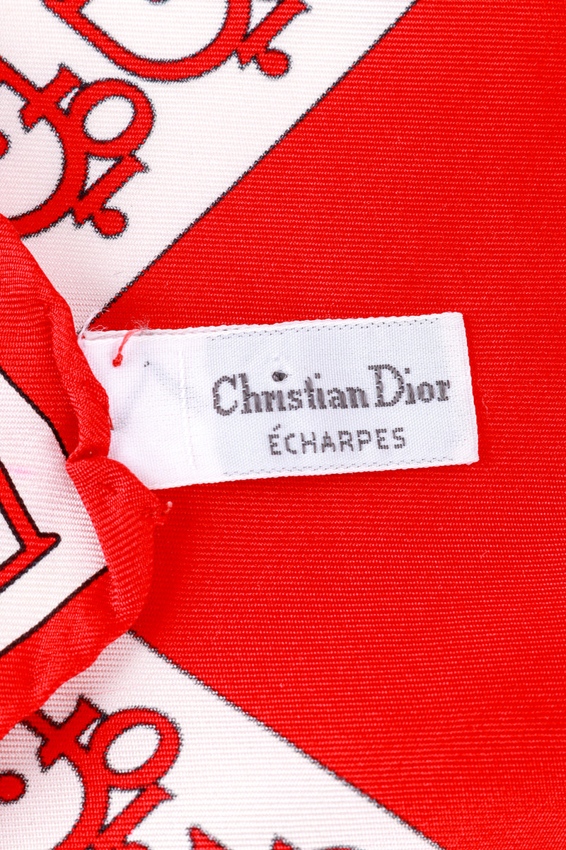 Vintage Christian Dior Logo Print Scarf signature label @recess la