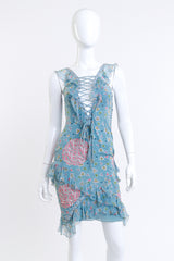 Christian Dior Floral Ruffle Lace-Up Dress front on mannequin @recess la