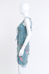 Christian Dior Floral Ruffle Lace-Up Dress side on mannequin @recess la