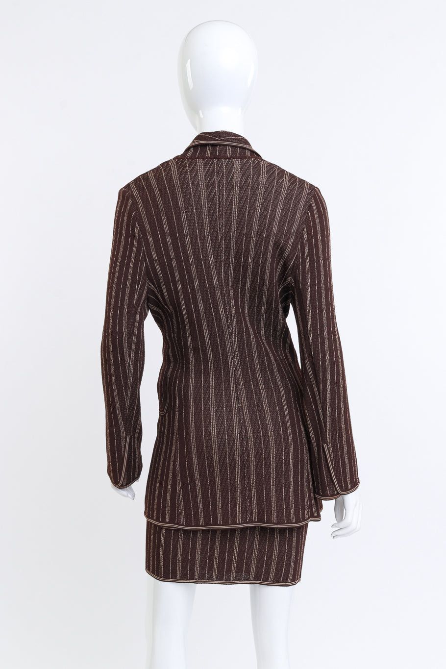 Vintage Christian Dior 3-Piece Pinstripe Skirt Suit back on mannequin @recess la