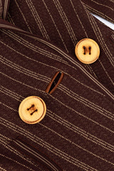 Vintage Christian Dior 3-Piece Pinstripe Skirt Suit button closure closeup @recess la