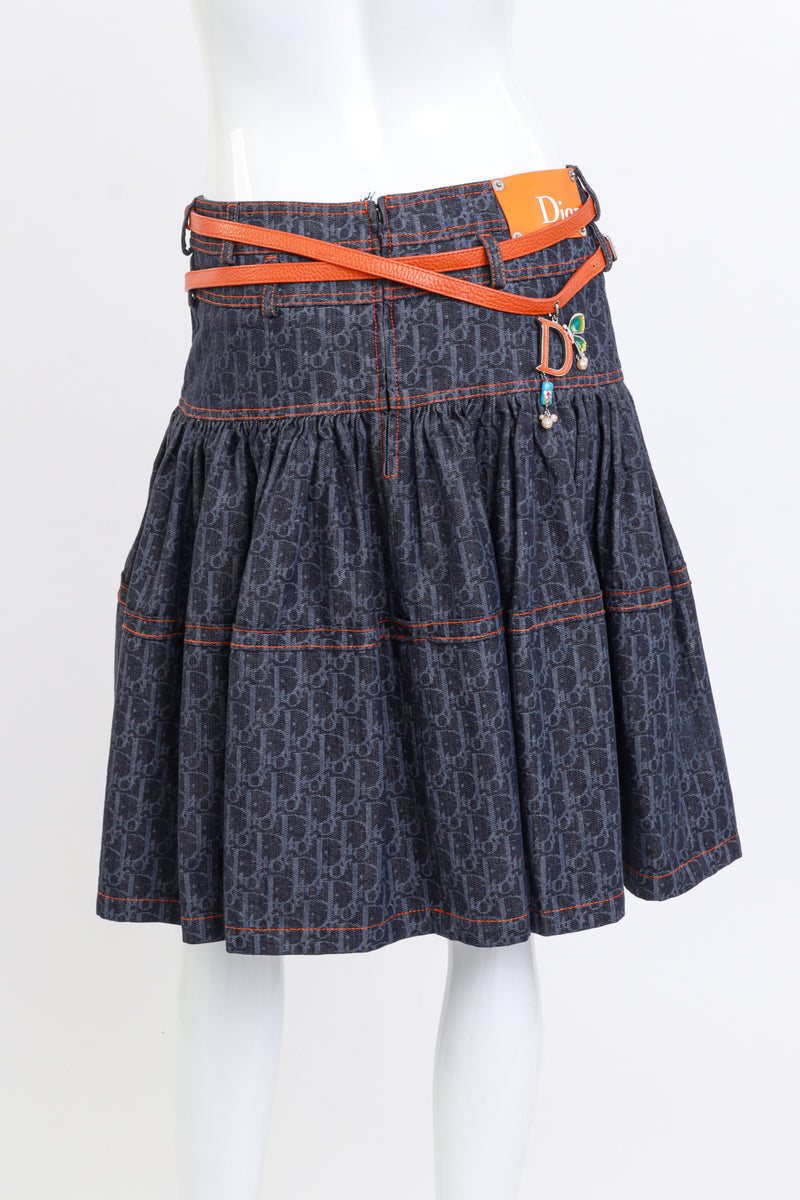 Denim Tiered Skater Skirt by Dior on mannequin back @Recess LA