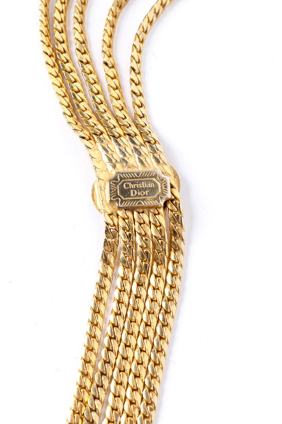 CHRISTIAN DIOR RARE VINTAGE GOLD METAL MULTI STRAND CHAIN BELT Signed Christian Dior Multi-Chain Gold Hardware Belt For  main image 2