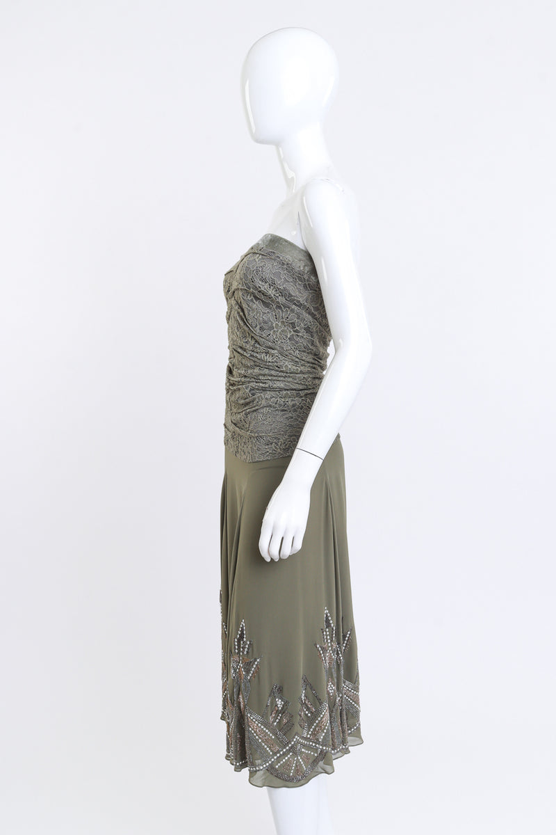 Art Deco Beaded Dropwaist Dress by Christian Dior on mannequin side @recess LA