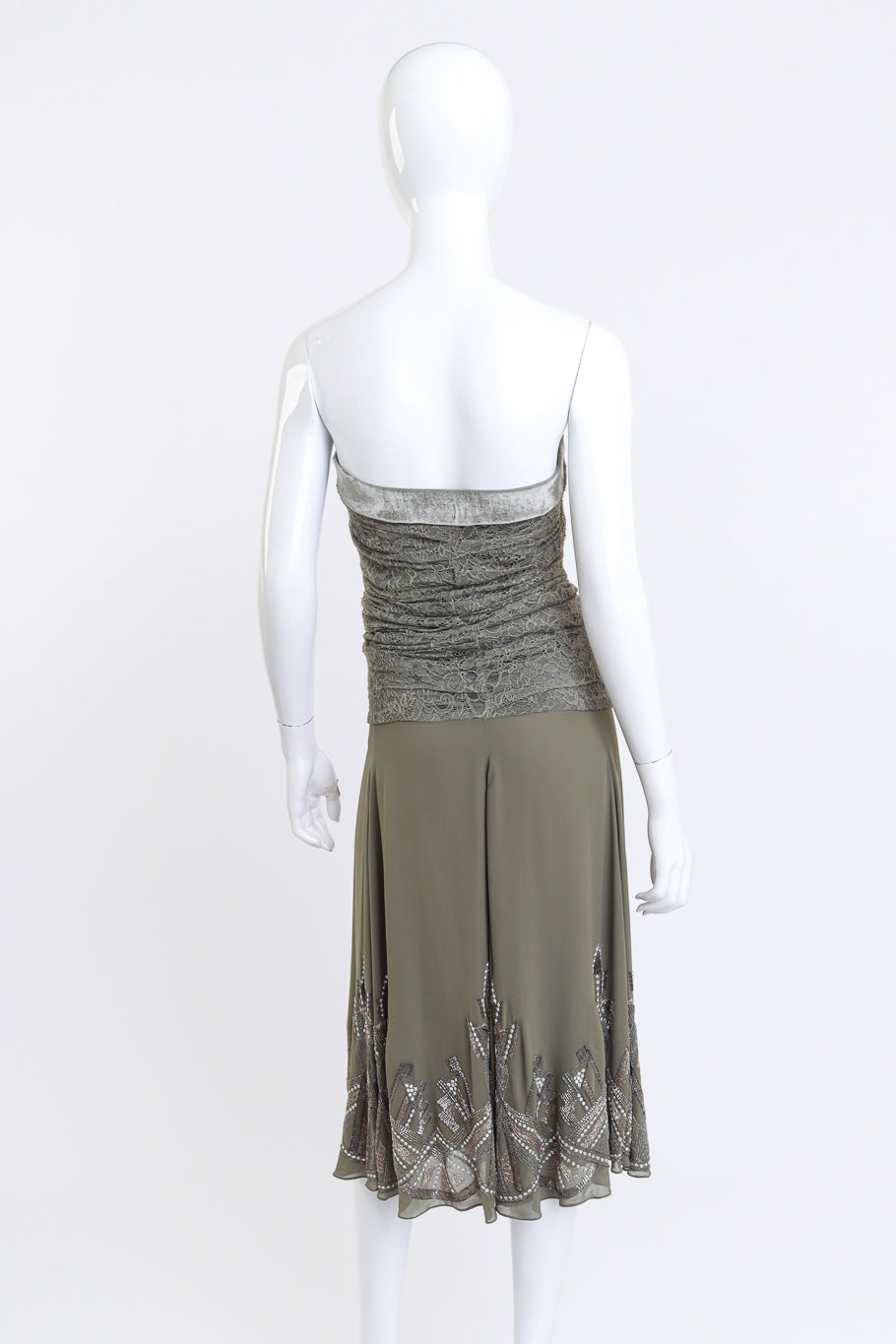 Art Deco Beaded Dropwaist Dress by Christian Dior on mannequin back @recess LA