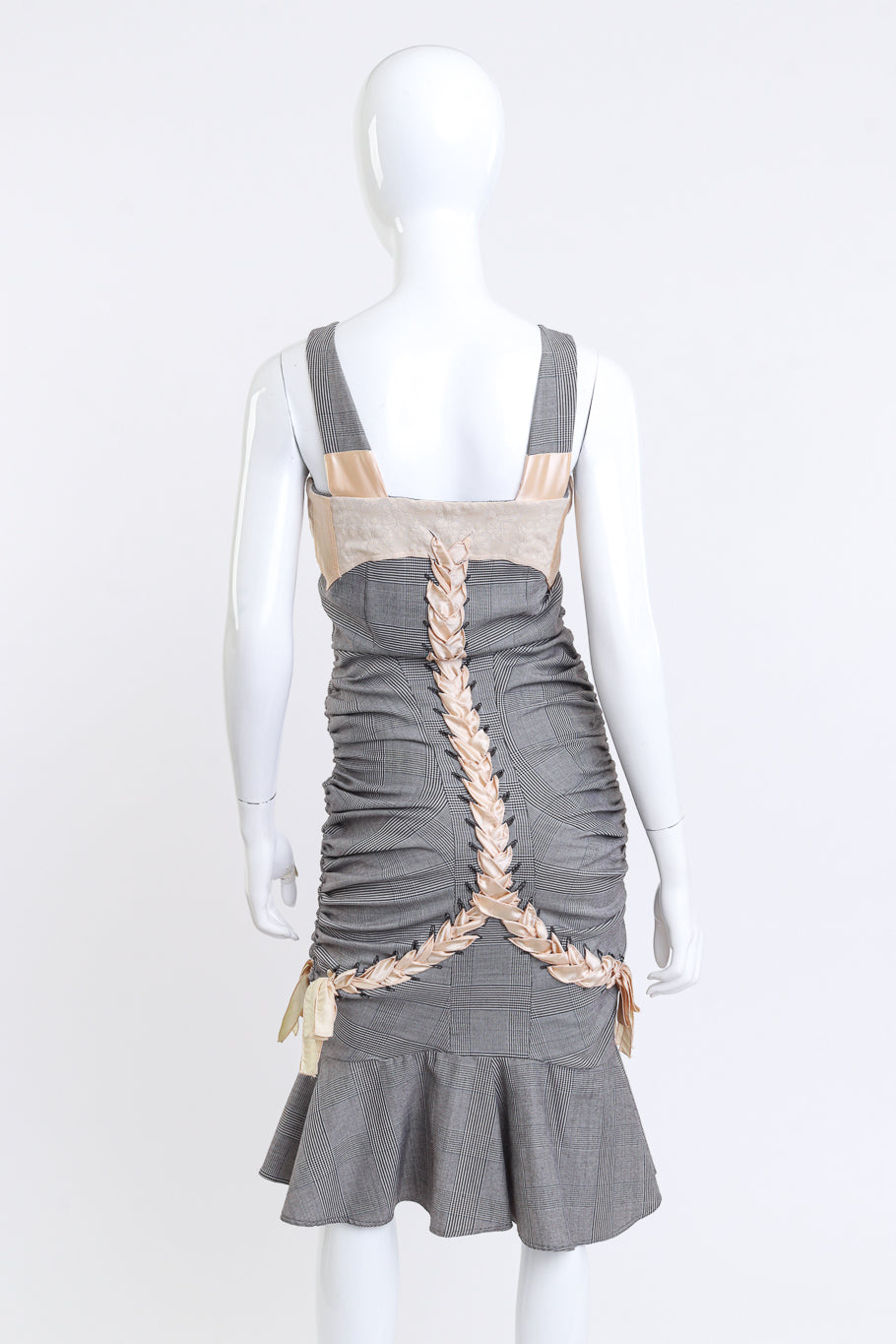 Ruched Lace-Up Dress by Christian Dior on mannequin back @ recess LA