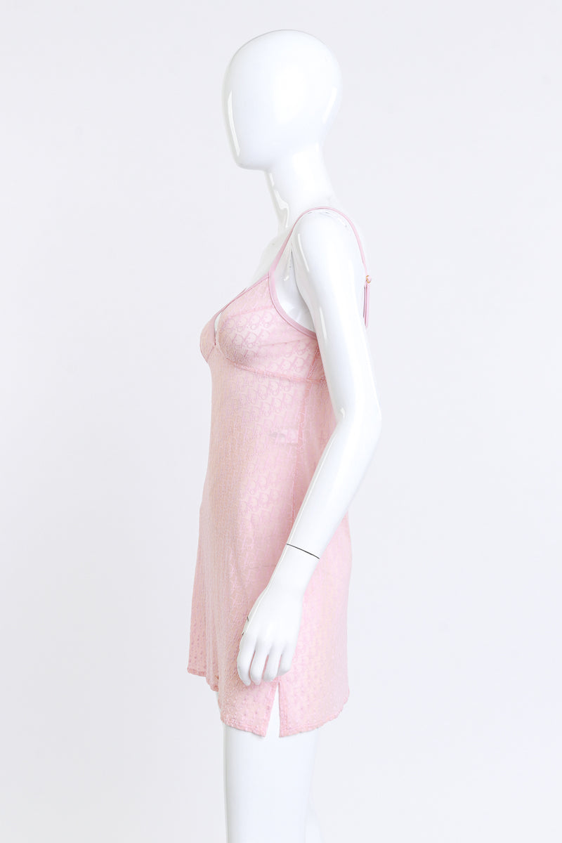 Logo Jacquard Mini Slip Dress by Christian Dior on mannequin side @ Recess LA