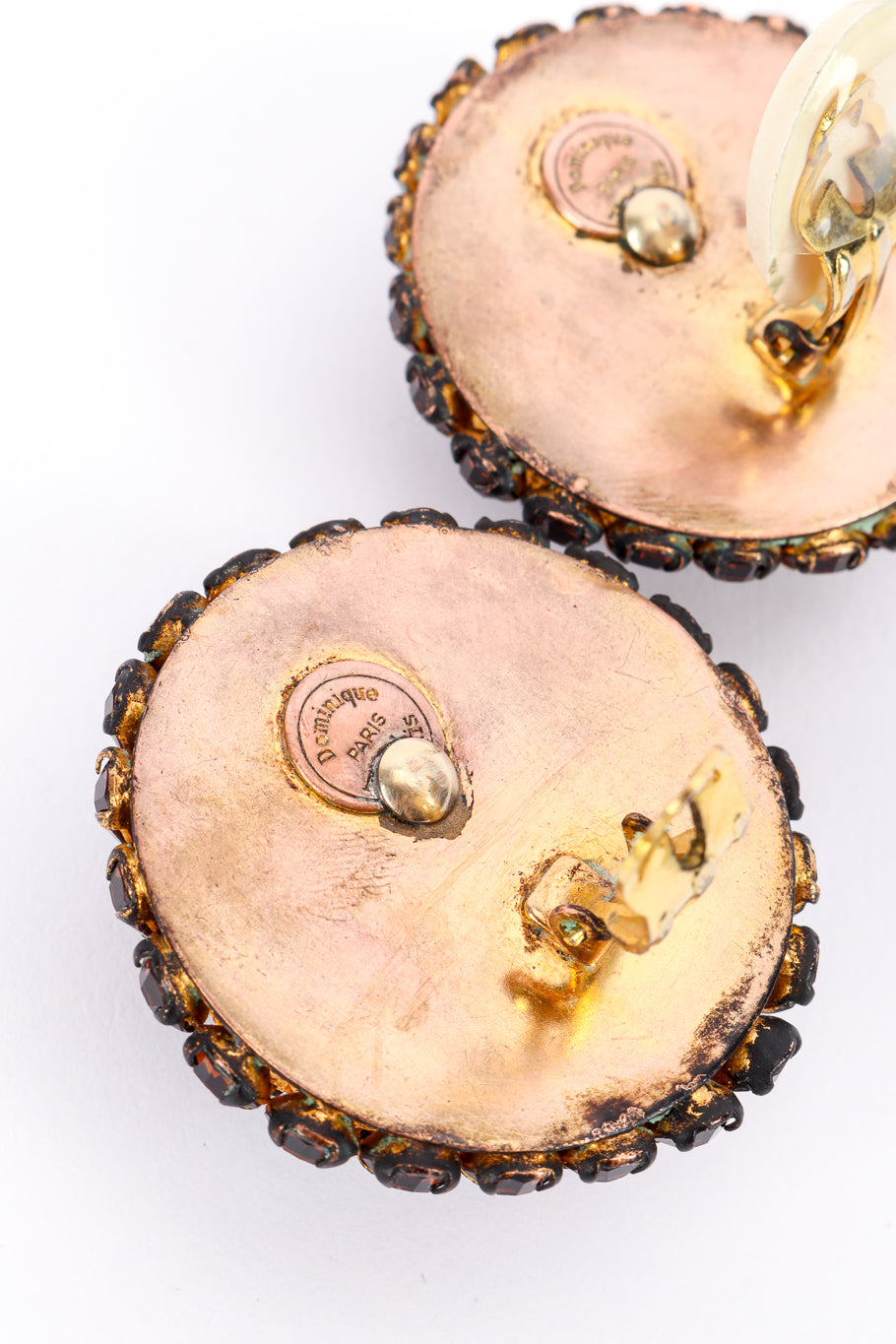 Vintage Dominique Aurientis Crystal Gripoix Necklace & Earrings Set earring signature cartouche @recessla