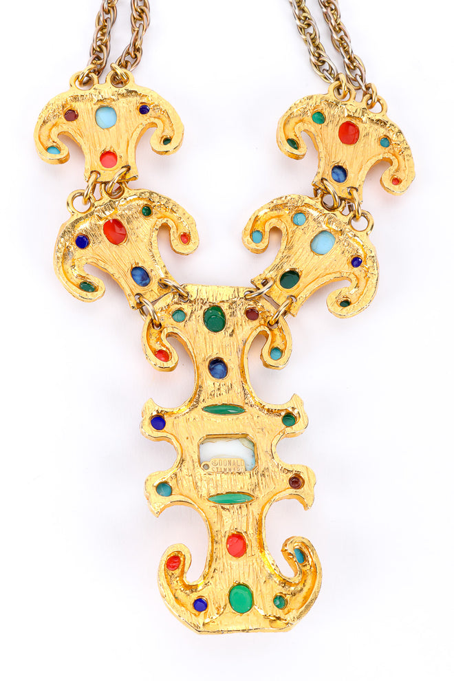 Cabochon tablet necklace by Donald Stannard on white background back of pendant @recessla