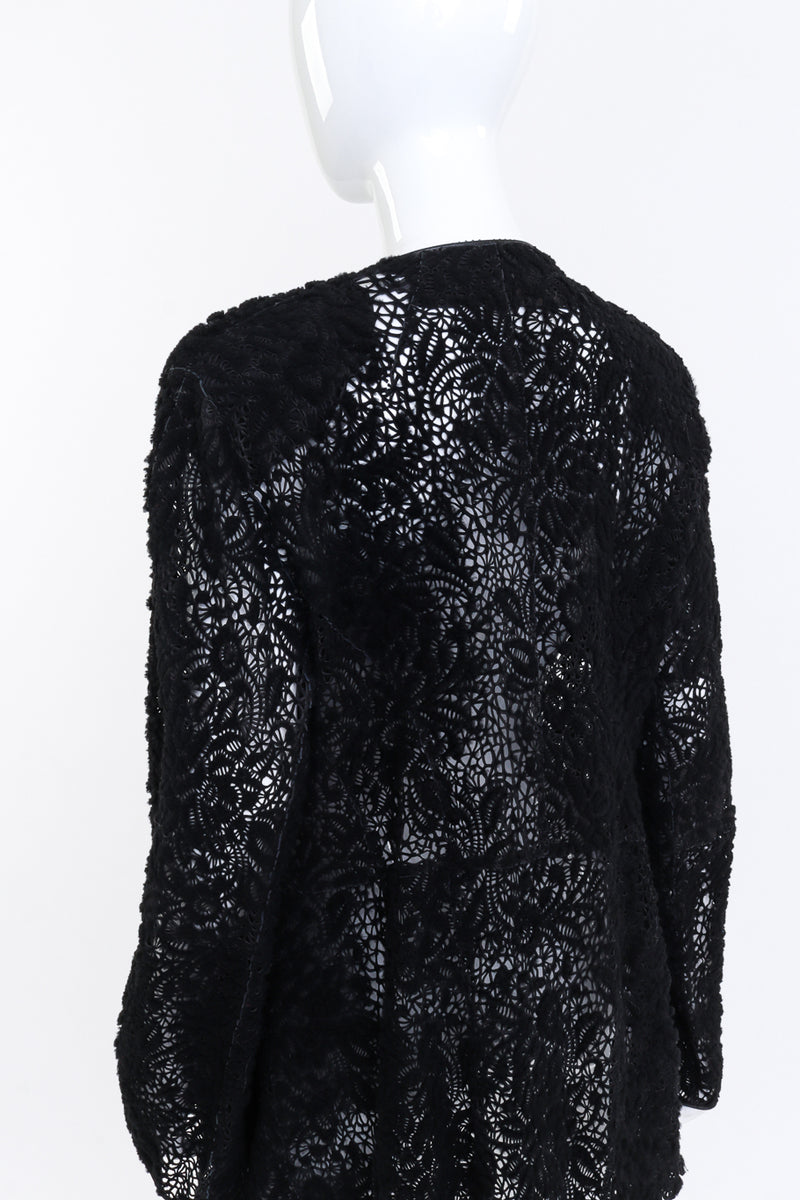 Donna Karan Shearling Floral Cut Away Jacket detail @RECESS LA