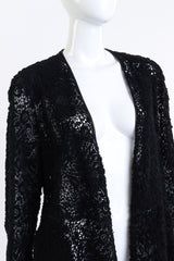 Donna Karan Shearling Floral Cut Away Jacket detail @RECESS LA