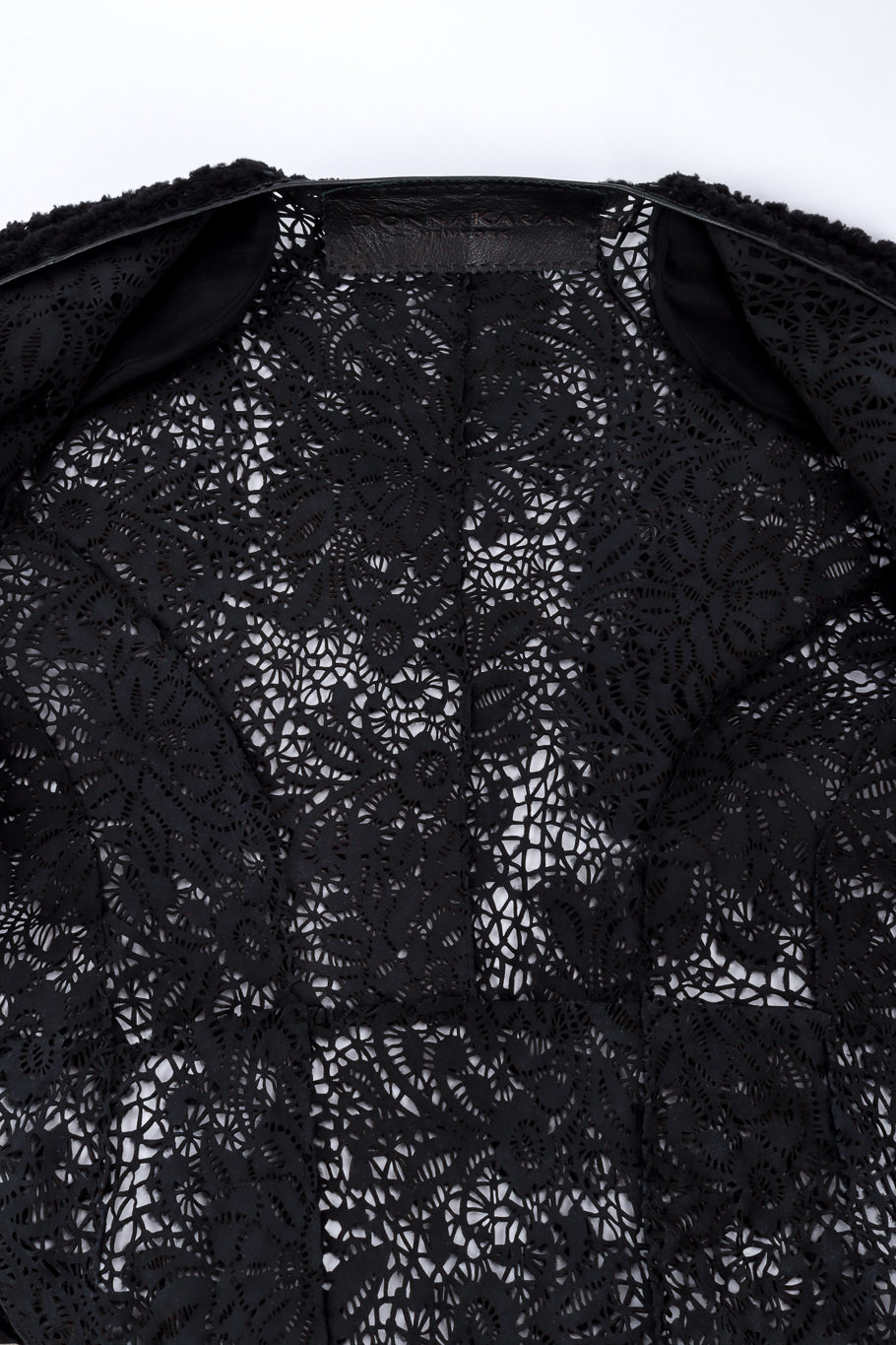 Donna Karan Shearling Floral Cut Away Jacket fabric @RECESS LA