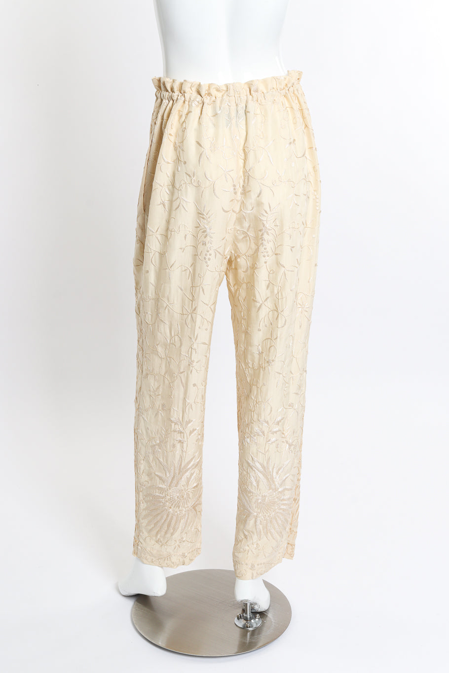 Vintage Donna Karan Embroidered Top & Pant Set pant back on mannequin @recess la