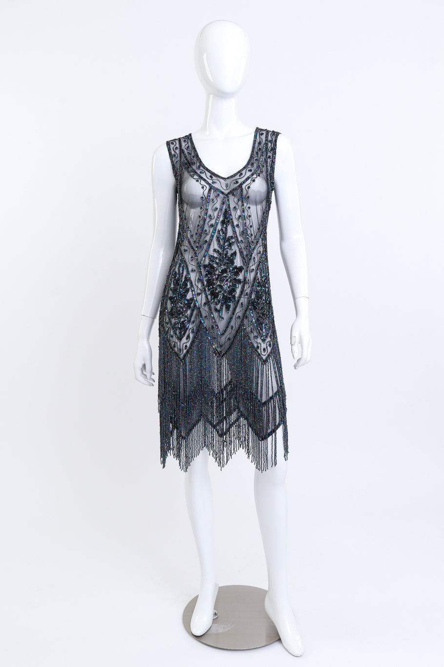 Iridescent Bead & Sequin Flapper Dress on mannequin @RECESS LA