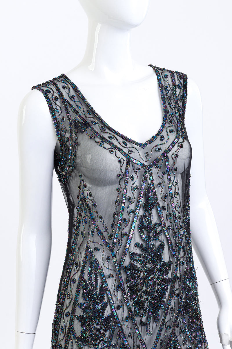Vintage Iridescent Beaded Fringe Flapper Dress Vintage Iridescent Beaded Fringe Flapper Dress