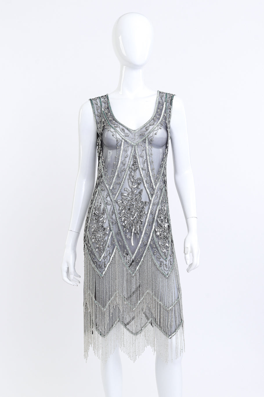  Metallic Bead & Sequin Flapper Dress on mannequin @RECESS LA