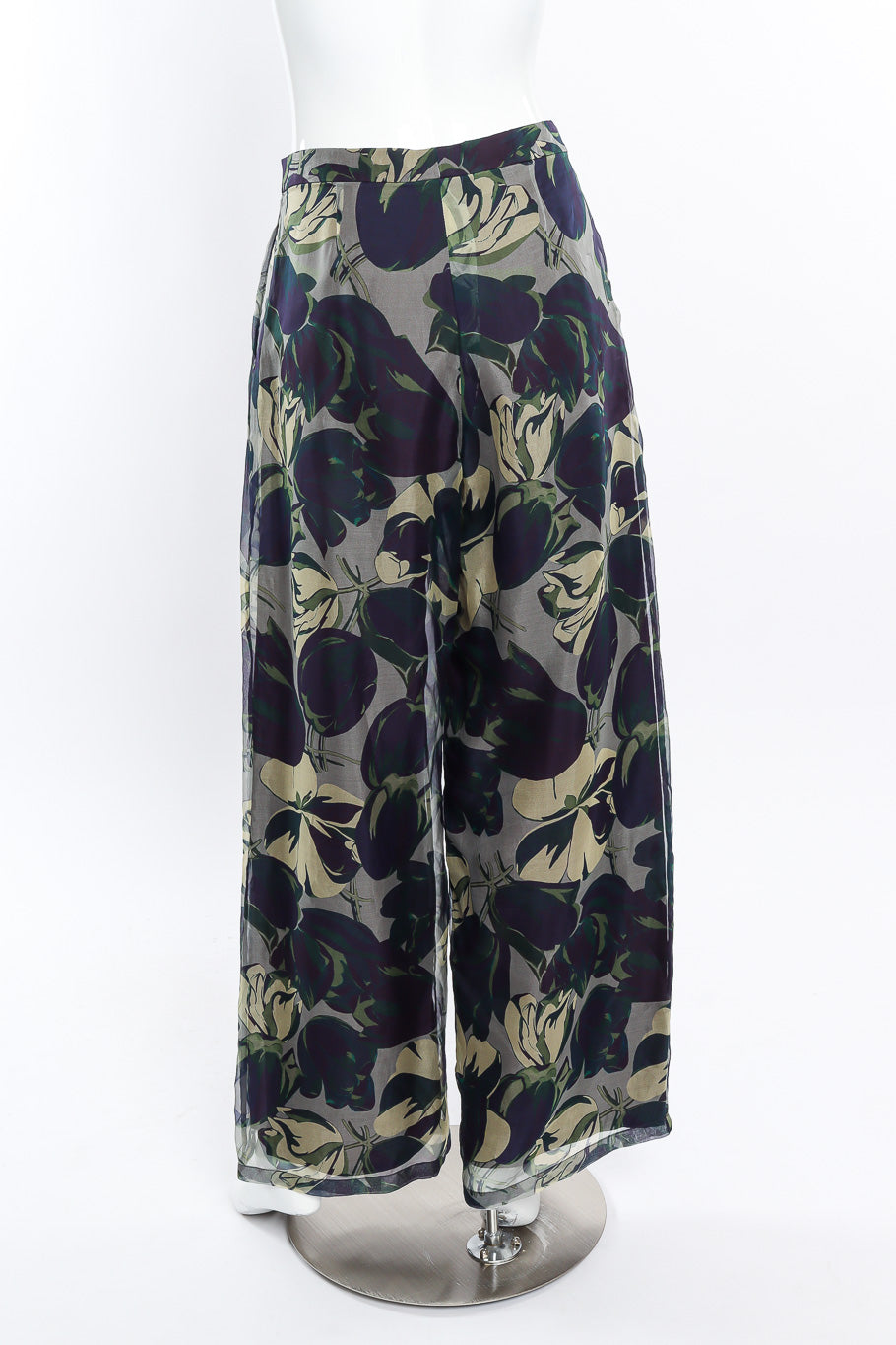 Dries Van Noten Floral Silk Lounge Pant back view on mannequin @Recessla