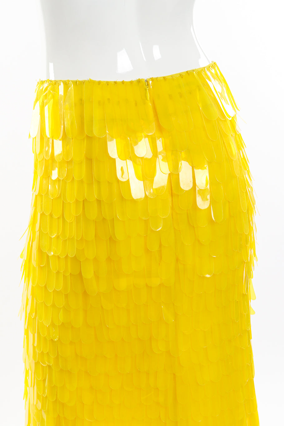 Dries Van Noten 2019 S/S Paillette Midi Skirt back on mannequin closeup @recess la