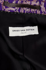 Dries Van Noten Metallic Brocade Jacket label @recess la