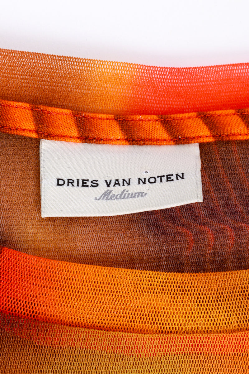 Dries Van Noten Abstract Print Mesh Top label @recess la