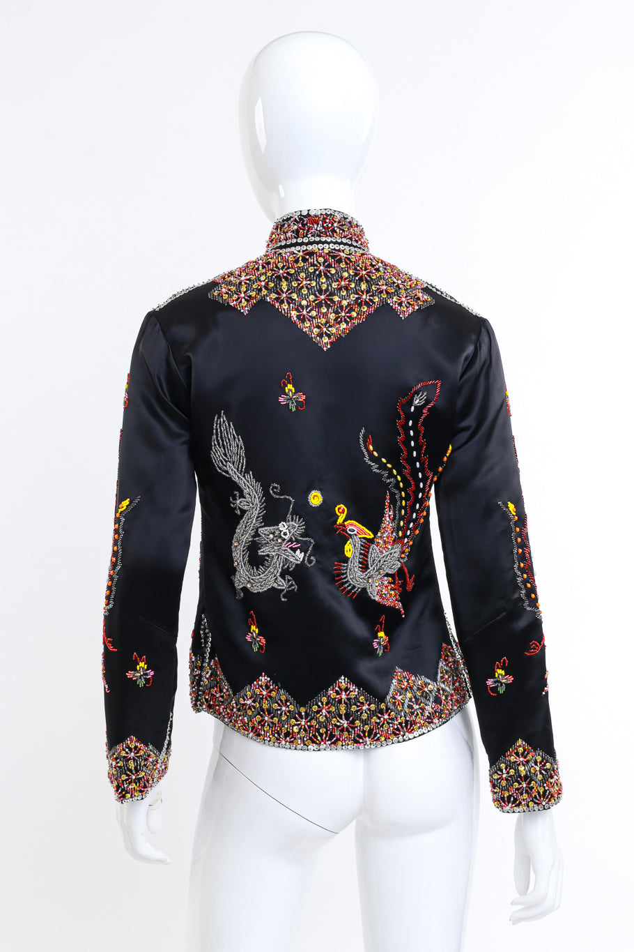 Dynasty Beaded Dragon & Phoenix Jacket back mannequin @RECESS LA