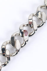 Vintage Kenneth Jay Lane Silver Rhinestone Curb Chain Necklace tarnish @recess la