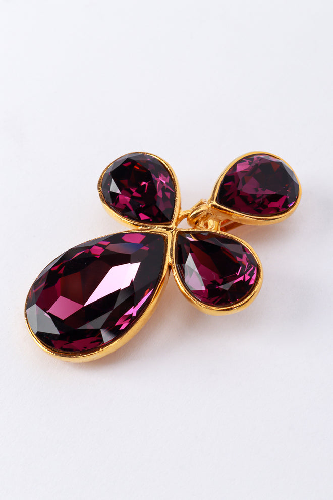 Kenneth Jay Lane Amethyst Crystal Teardrop Earrings detail @RECESS LA