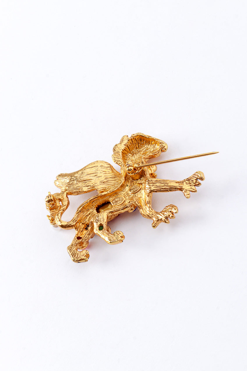 Kenneth Jay Lane Bejeweled Griffin Brooch open @RECESS LA