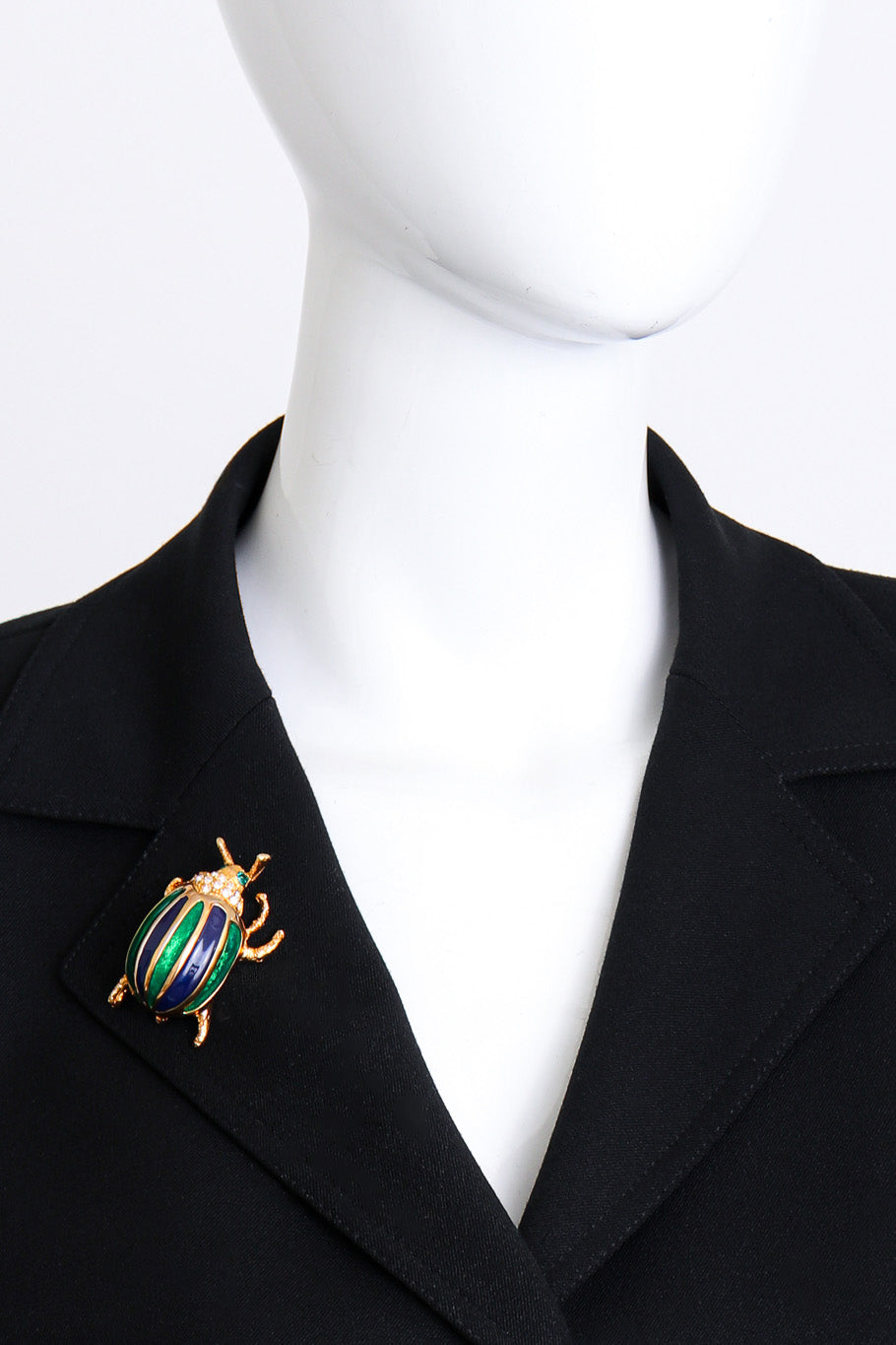 Kenneth Jay Lane Bejeweled Beetle Brooch worn @RECESS LA