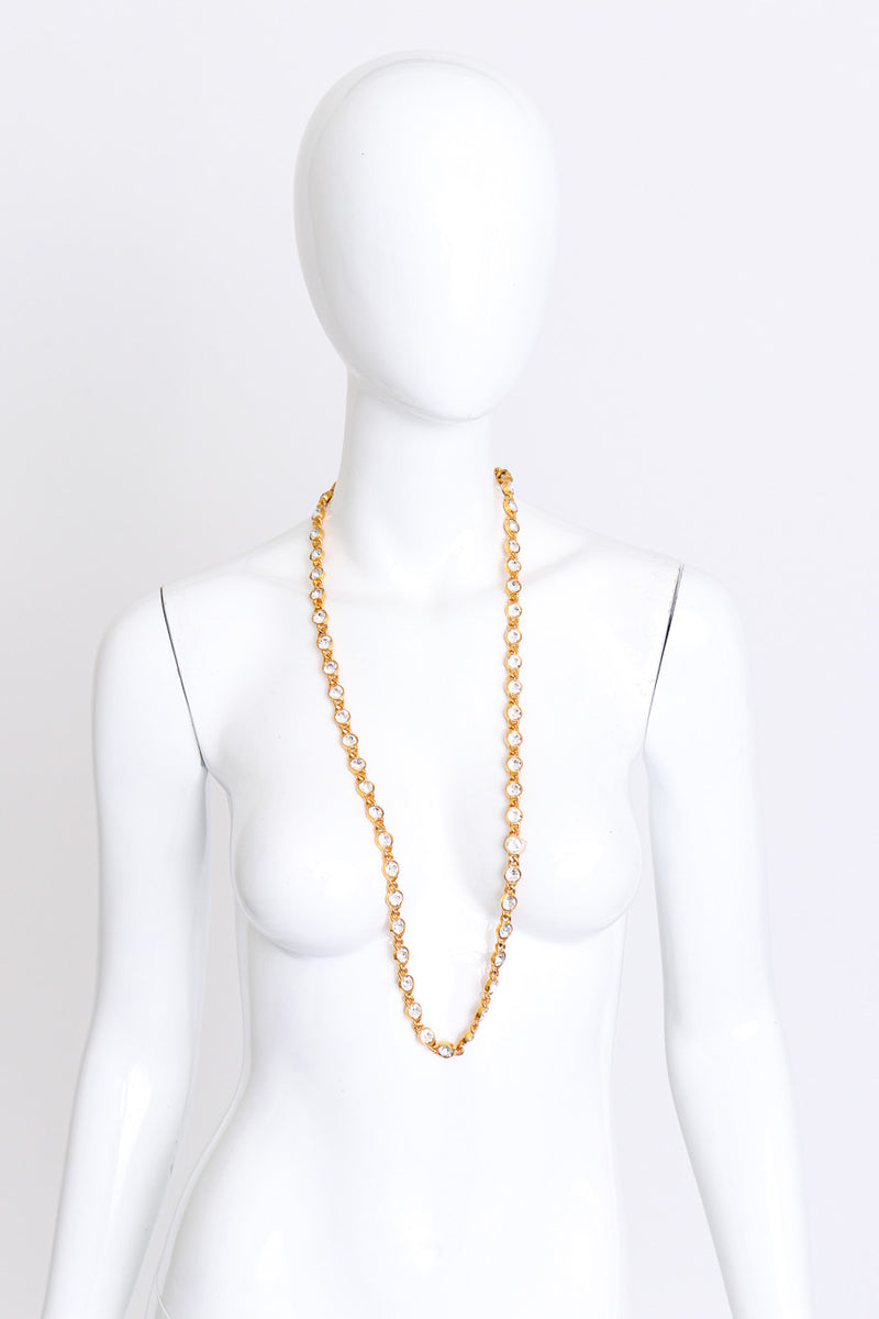 Kenneth Jay Lane Crystal Link Sautoir Necklace worn @RECESS LA