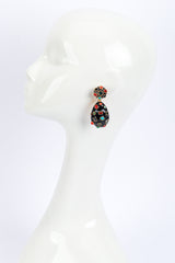 Kenneth Jay Lane Multi Cabochon Teardrop Earrings worn @RECESS LA