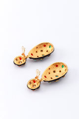 Kenneth Jay Lane Multi Cabochon Teardrop Earrings clips @RECESS LA