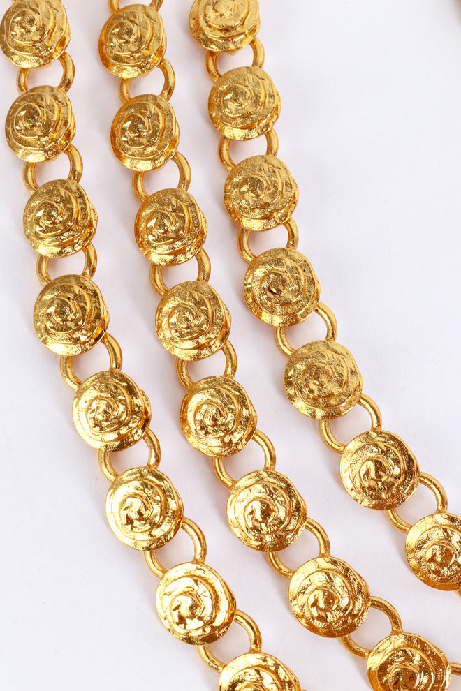 Kenneth Jay Lane Triple Strand Coil Link Necklace detail @RECESS LA