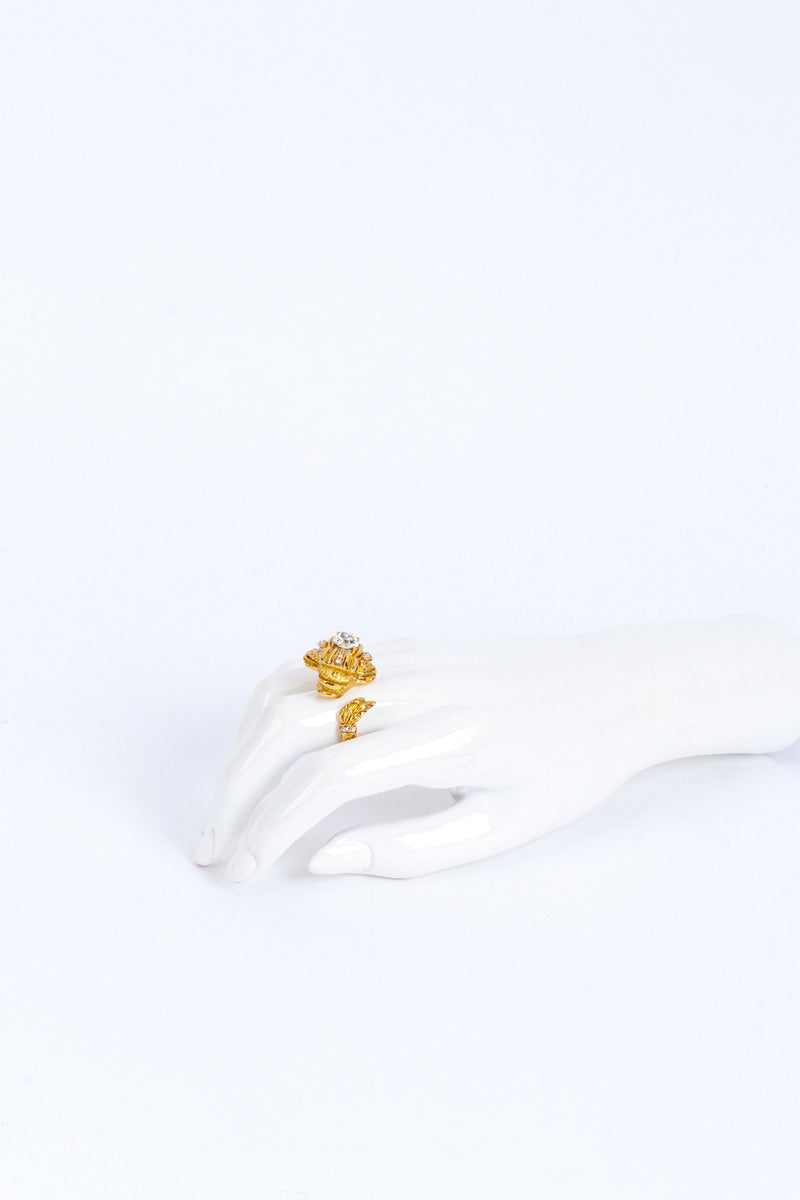 Kenneth Jay Lane Golden Frilled Dragon Ring worn @RECESS LA