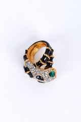 Vintage Kenneth Jay Lane Crystal Snake Head Cocktail Ring front top view @recess la