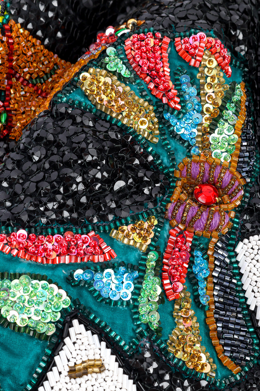 Beaded bustier top by Ella Singh beads close @recessla