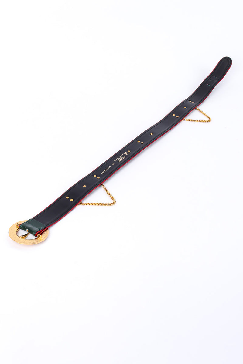 Vintage Escada Roman Clock Leather Belt back extended @recessla