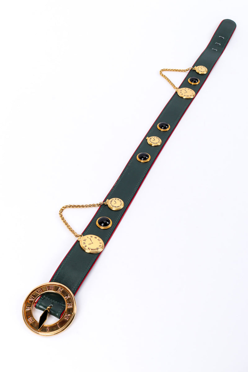 Vintage Escada Roman Clock Leather Belt front extended @recessla