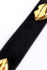 Vintage Escada Lip Studded Suede Belt suede closeup @recess la