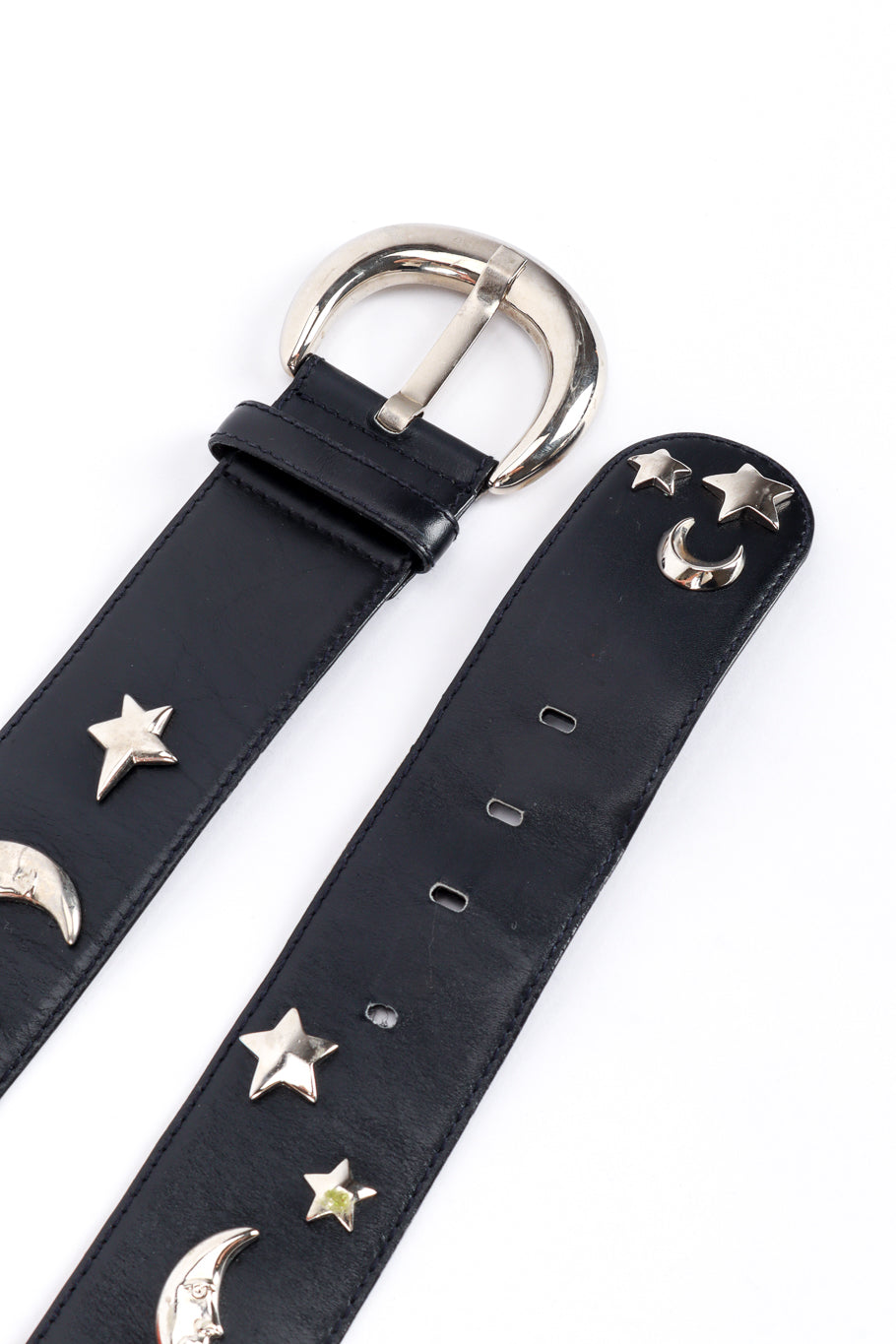 Vintage Escada Moon & Star Studded Belt buckle and end tip @recess la